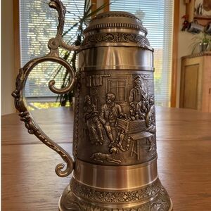 Intricately Designed Silver Beer Stein